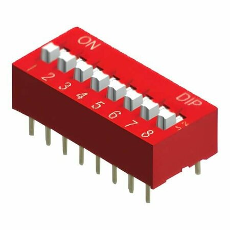 APEM INC Slide Dip Switch, 9 Switches, Spst, Latched, 0.025A, 24Vdc, Solder Terminal, Through Hole-Straight NDS09V